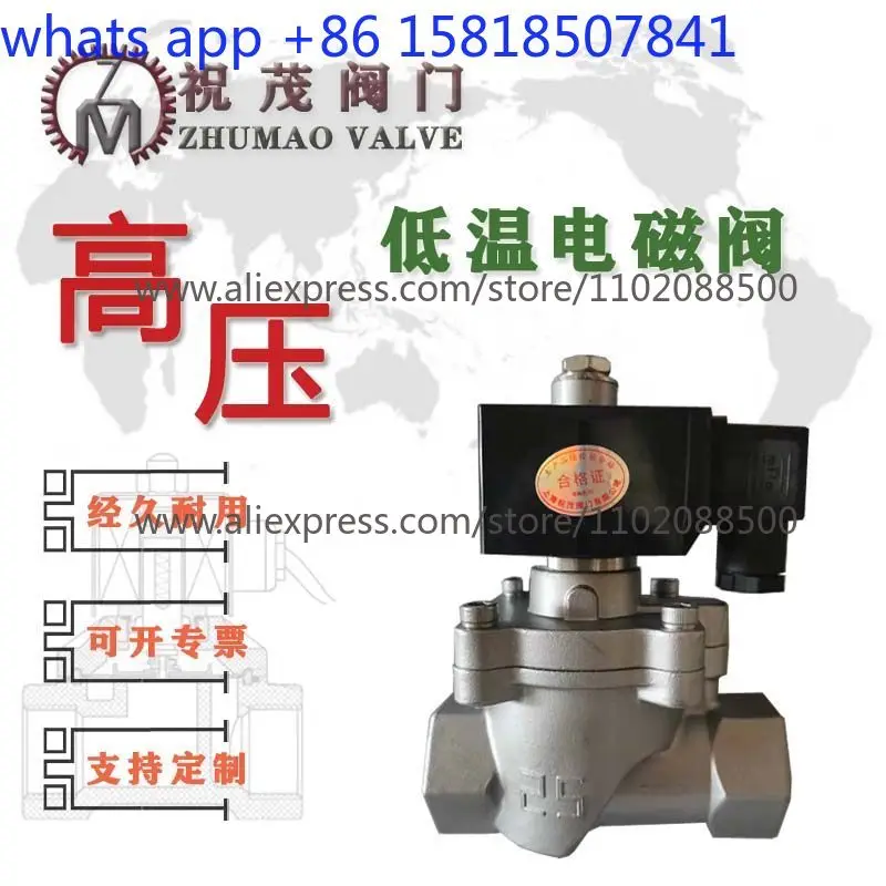 Low temperature and high pressure solenoid valve -196 ℃ high pressure 2.5MPa-120 ℃ internal thread 30kg