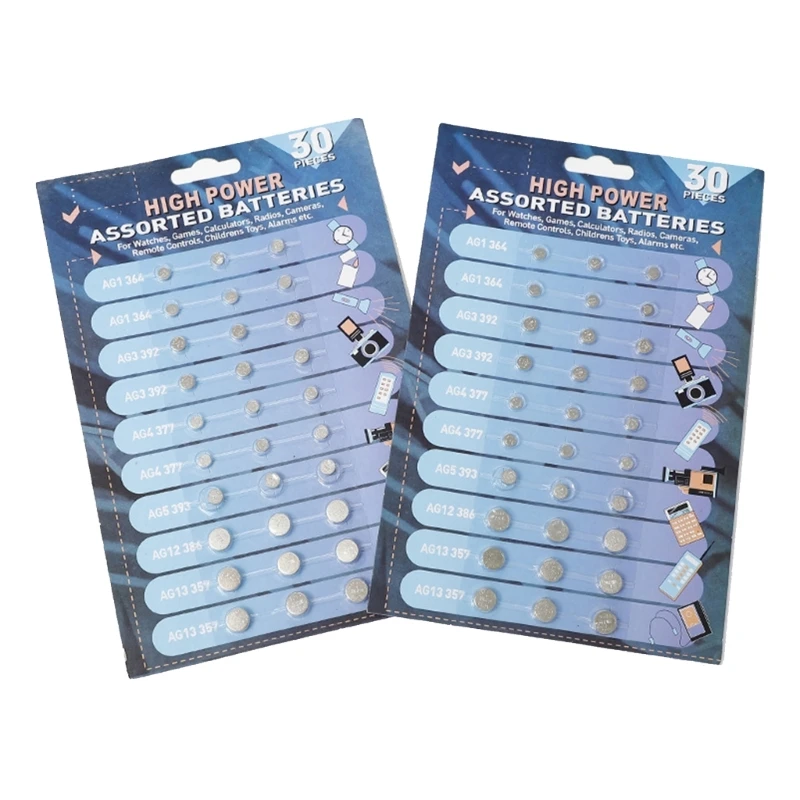 แบตเตอรี่เซลล์แบบกระดุมคุณภาพสูงสำหรับอุปกรณ์ต่างๆ แบตเตอรี่เซลล์แบบเหรียญ (30 ชิ้น)