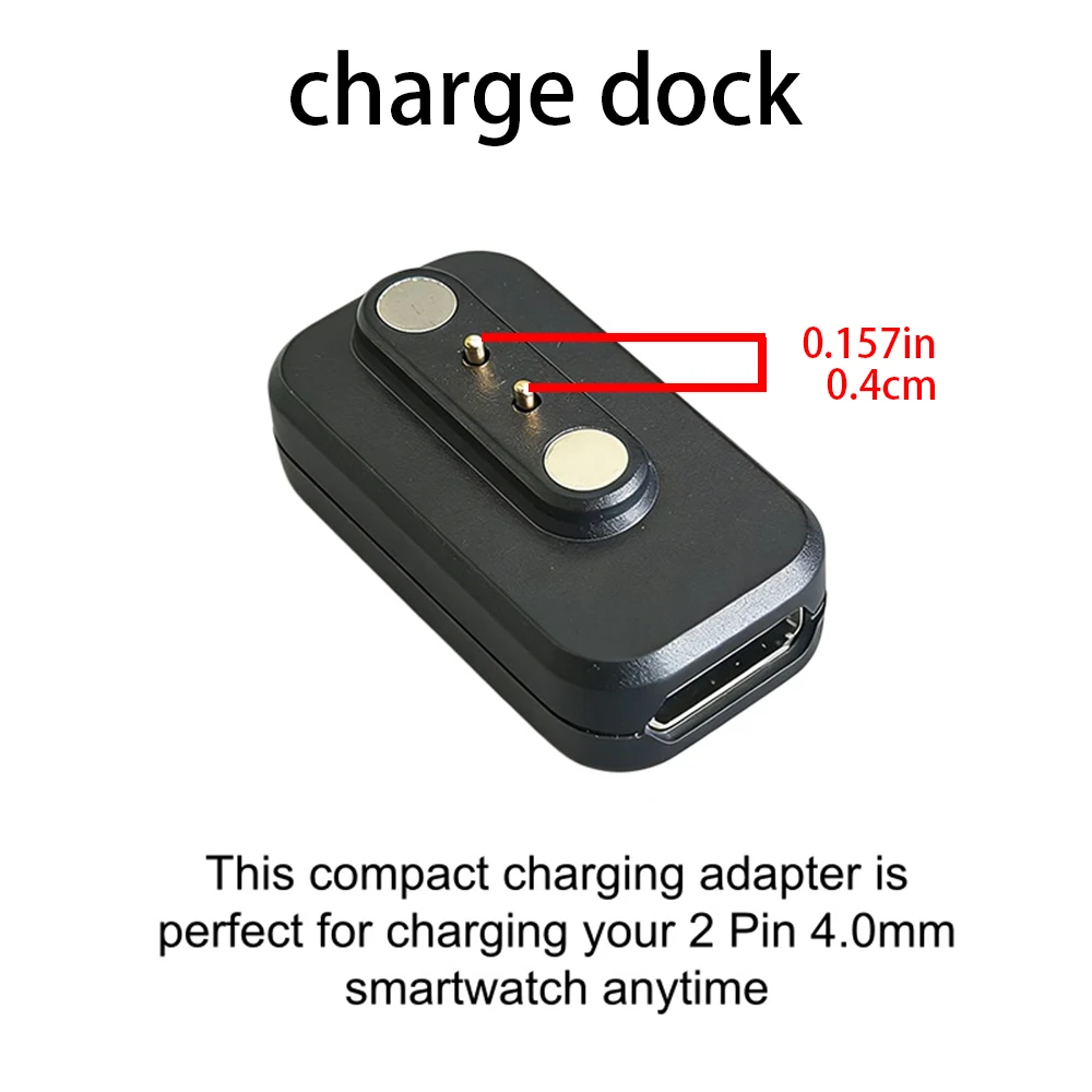 Adaptador Magnético de Carregamento USB-C MCP2400 para Smartwatch de 2 Pinos 4.0mm - Substituição de Conector