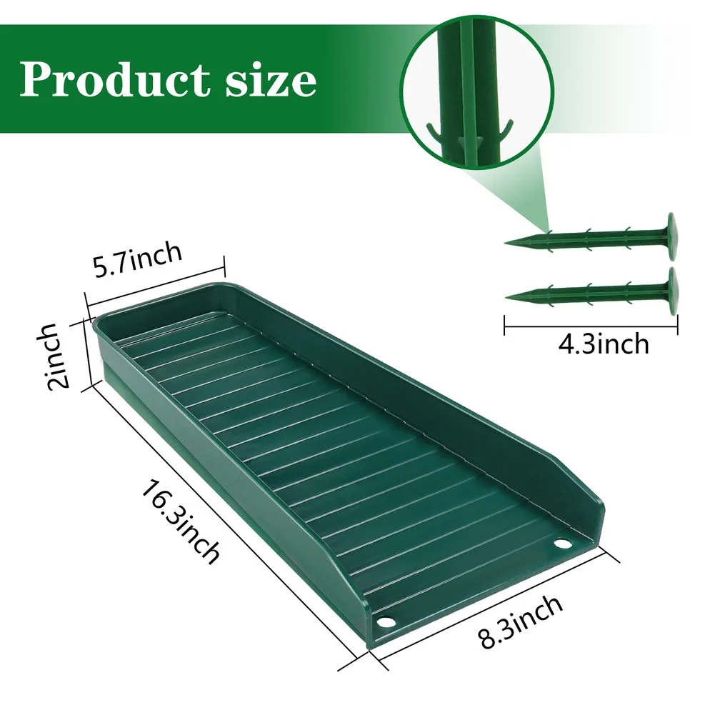 2PCS Downspout FOR SPLASH Block With Big-headed Ground Nails Rain Gutter Extension Water Flow Divider PVC Tool Accessories