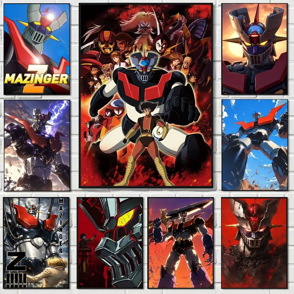 Anime Mazinger Z Anime Poster Waterproof Wall Art Sticker For Bar Living Room Vintage Room Decor Print Gift