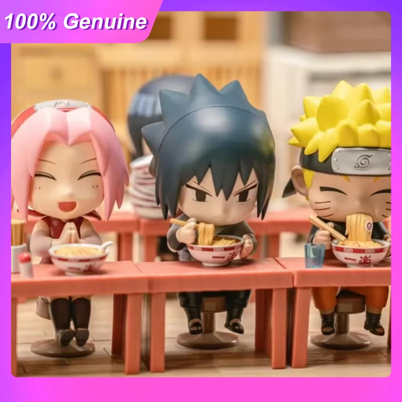 Caja Sorpresa Original Toptoy Naruto Shippuden con Figura Chibi del Tema Ichiraku Ramen, Uzumaki Naruto y Sasuke, Decoración de Escritorio, Anime para Adultos