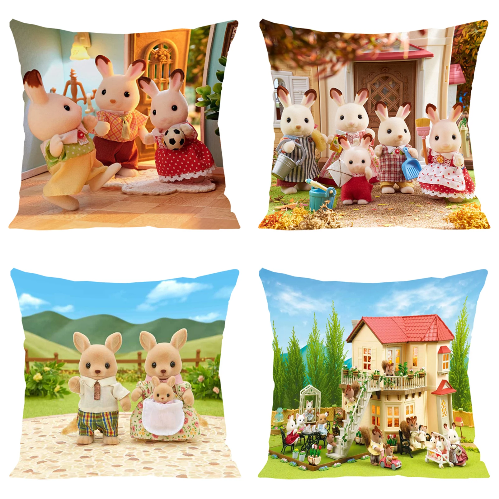 

Decorative Pillowcase 40x40 S-Sylvanian Families Pillow Cover 45x45 Cushions Covers Bed Pillowcases Luxury Cushion Cover Cases