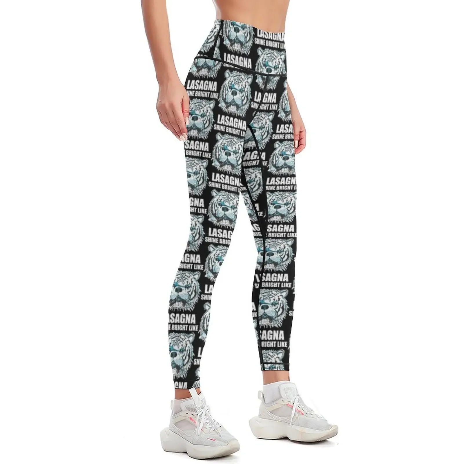 Shine Bright Like Lasagna Leggings Tight fitting woman push up fitness harem pants sports shirts gym Womens Leggings