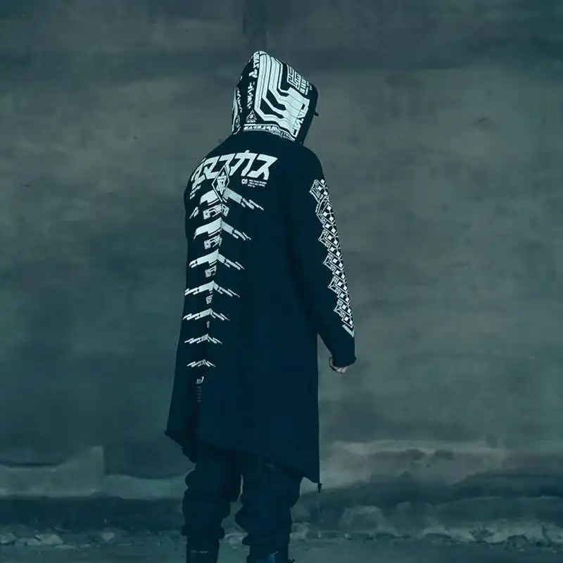 HKSH Spring Autumn New Men's Tide Punk Sweatshirt Long Dark Design Japanese Handsome Gothic Cloak Coats Robe Windbreaker HK0872