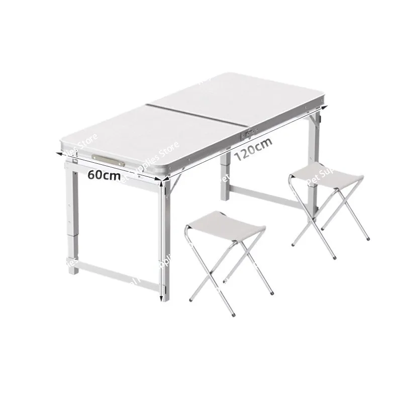 Outdoor Portable Folding Table And Chairs Set for Camping Picnic Work Stall Lightweight Travel Table with Stool