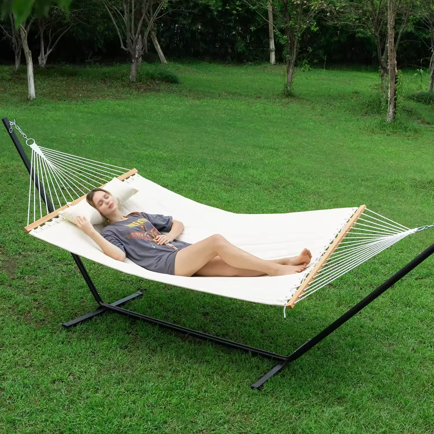 Supports Base For Garden Tube Hammocks Stand Mount Foldable Portable Brackets With Support Outdoor Camping Patio Furniture Set 2