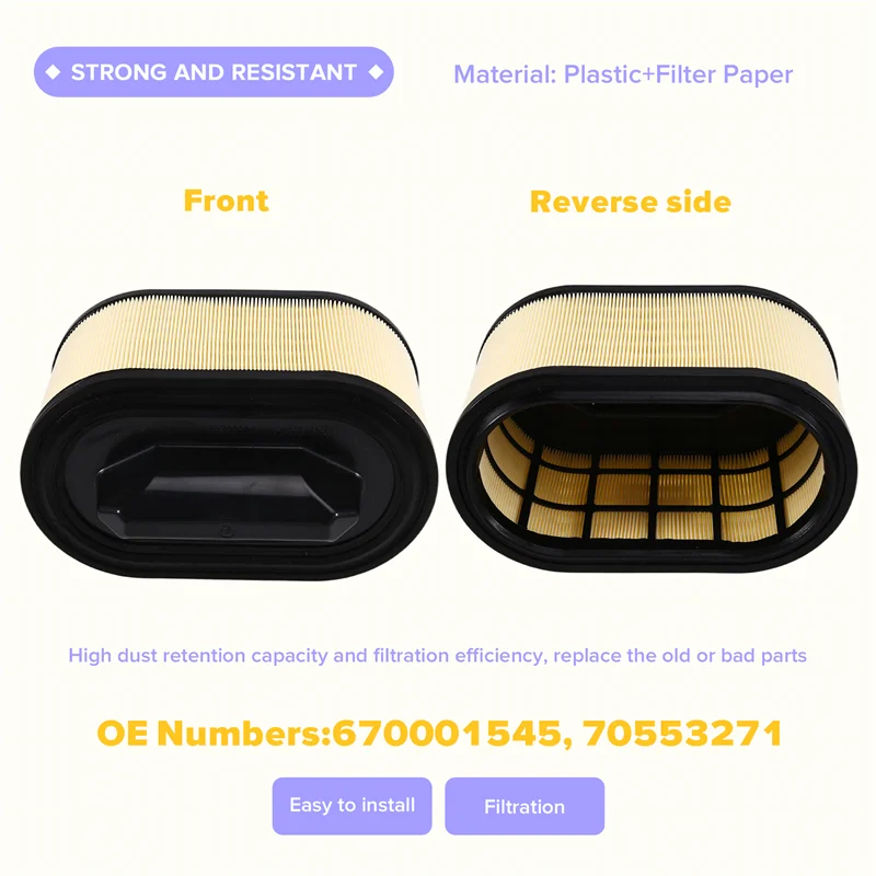 

Car Accessories Engine Air Filter 1 Pair 670001545 70553271 For MASERATI QUATTROPORTE/LEVANTE/GHIBLI III