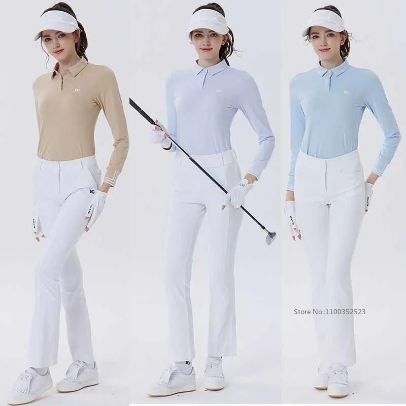 Blktee Women Golf Long Sleeve Polo Shirts Spring Autumn Breathable Golf Top Ladies New Arrival Casual Sports T-Shirts Clothes