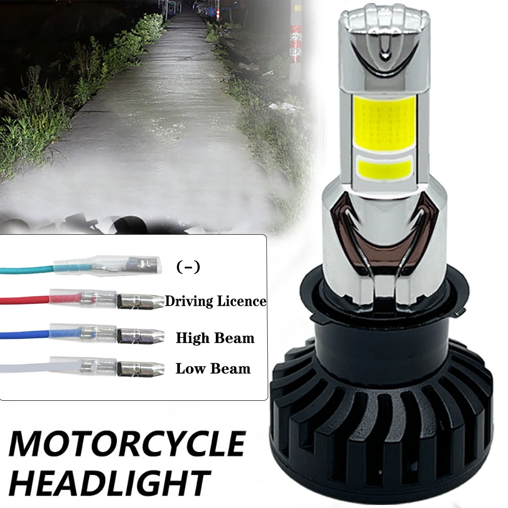 Motorcycle H4 BA20D LED Headlight Light Lemon Green DRLs White High Low Beam 30W Bulb kit DC9-60V.