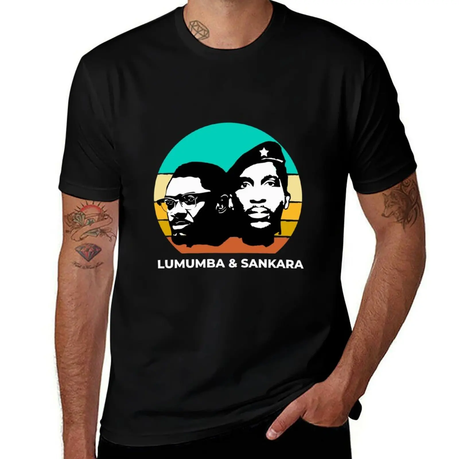 

Sankara and Lumumba Retro Sunser T-Shirt Cool Dry Performance T-Shirt