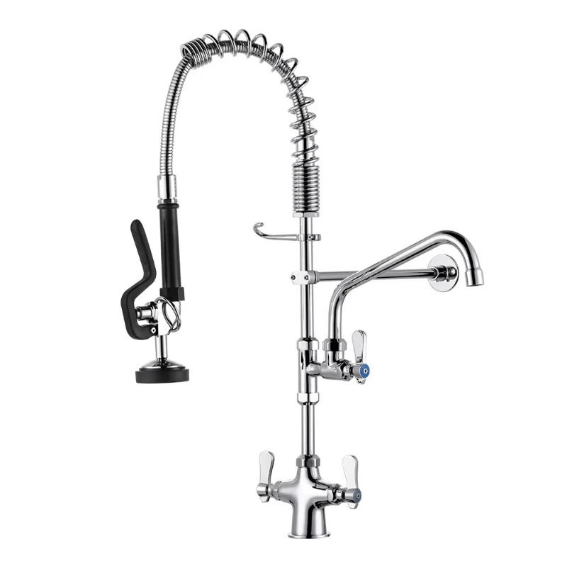 Restaurant sink mixer faucet brass double-handle kitchen faucet