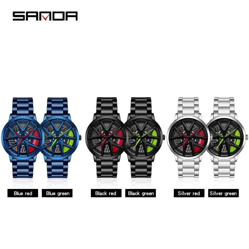SANDA P1071-reloj deportivo de acero inoxidable para hombre, cronógrafo de pulsera de cuarzo hueco, Simple y creativo, a la moda, novedad de 2023