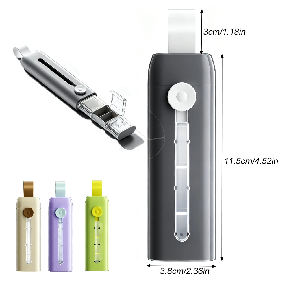 1PCS Portable 3-Compartment Pill Organizer - Moisture-Proof Small Medicine Case,Food-Grade ABS Travel Box for Purse,Pocket & Use
