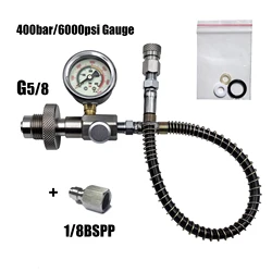 Accesorios de bola suave para pintura de aire, adaptador de carga de llenado, calibre de acero inoxidable, CO2 HPA DIN G5/8