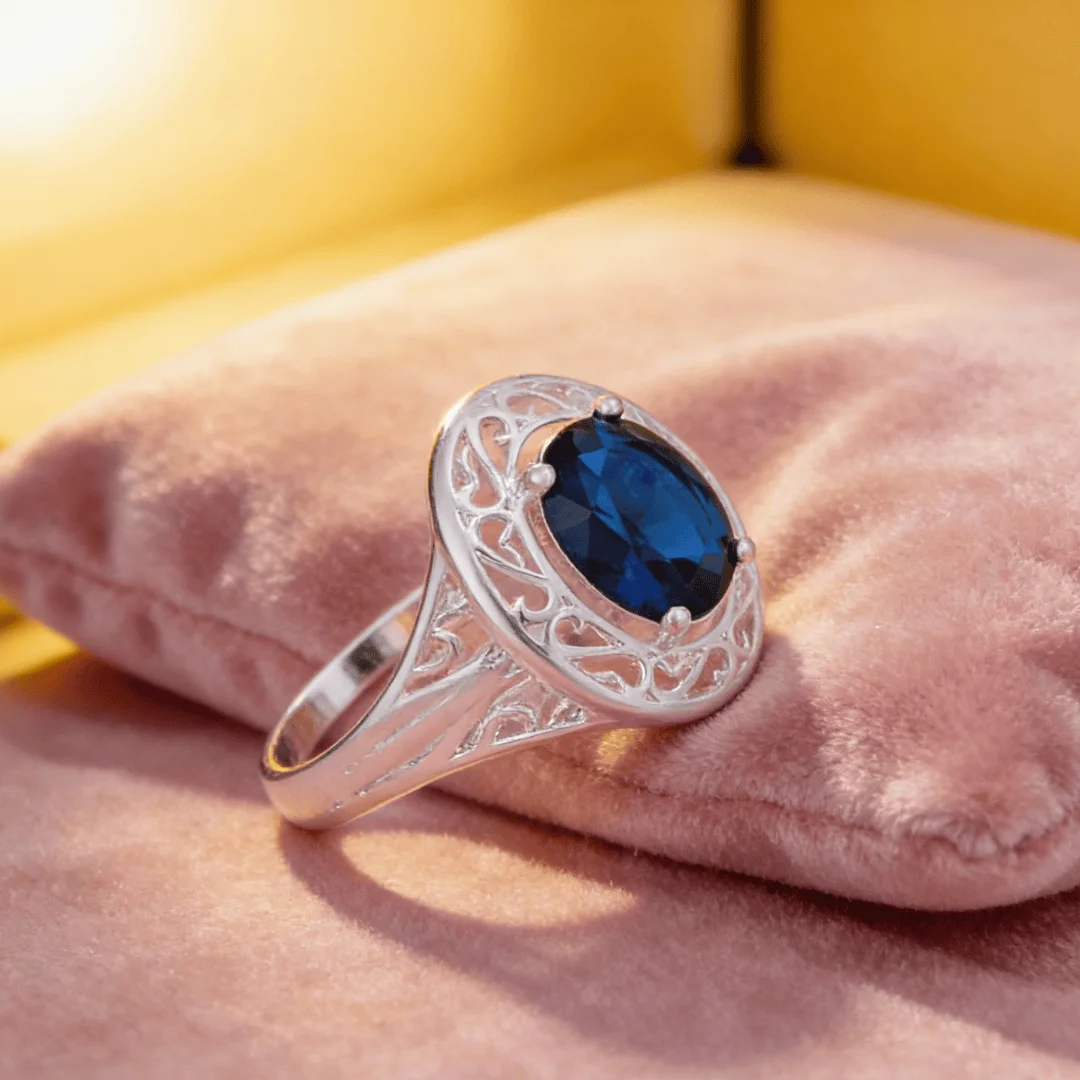 

925 Sterling Silver Elegant Blue Crystal Oval ring For Women fashion designer niche Jewelry party wedding engagement Couple gift