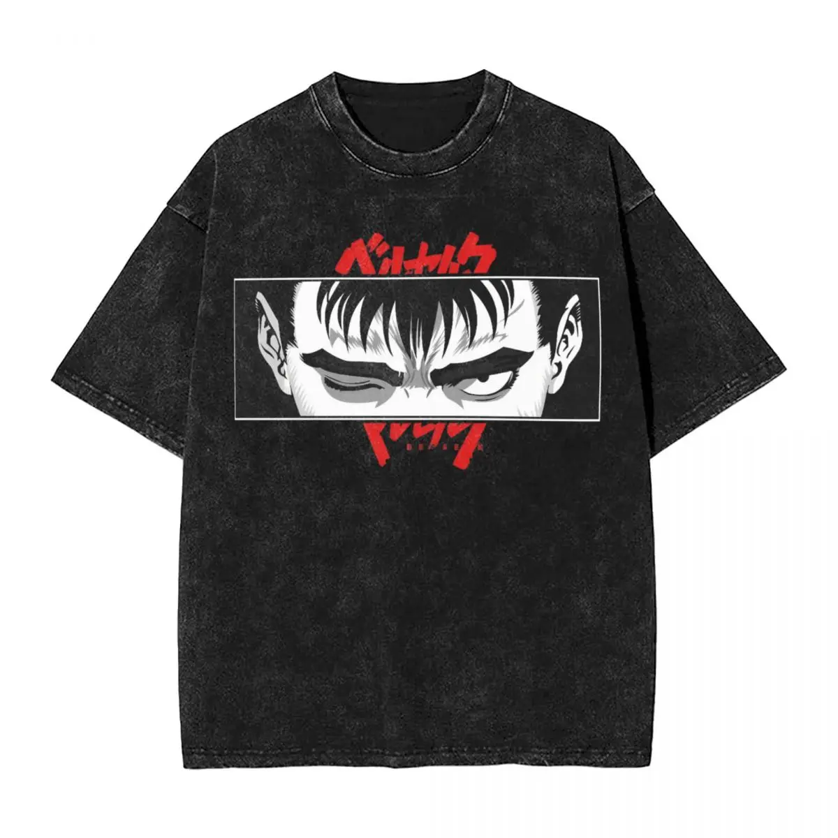 Harajuku Washed Shirt Japan Manga Berserk Anime Merch Retro T Shirt Oversize Streetwear Short Sleeve Printed Tee Shirt