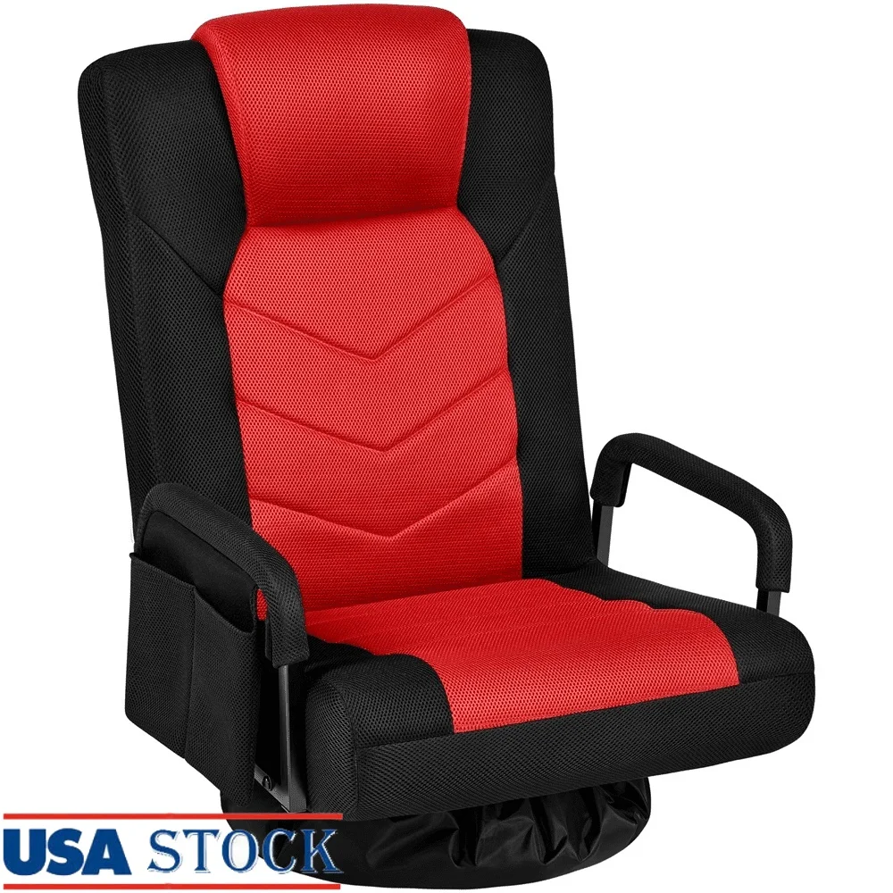 

Swivel Floor Gaming Chair with Adjustable Backrest Foldable Design Comfortable Armrests 360 Degree Rotation High Density Foam
