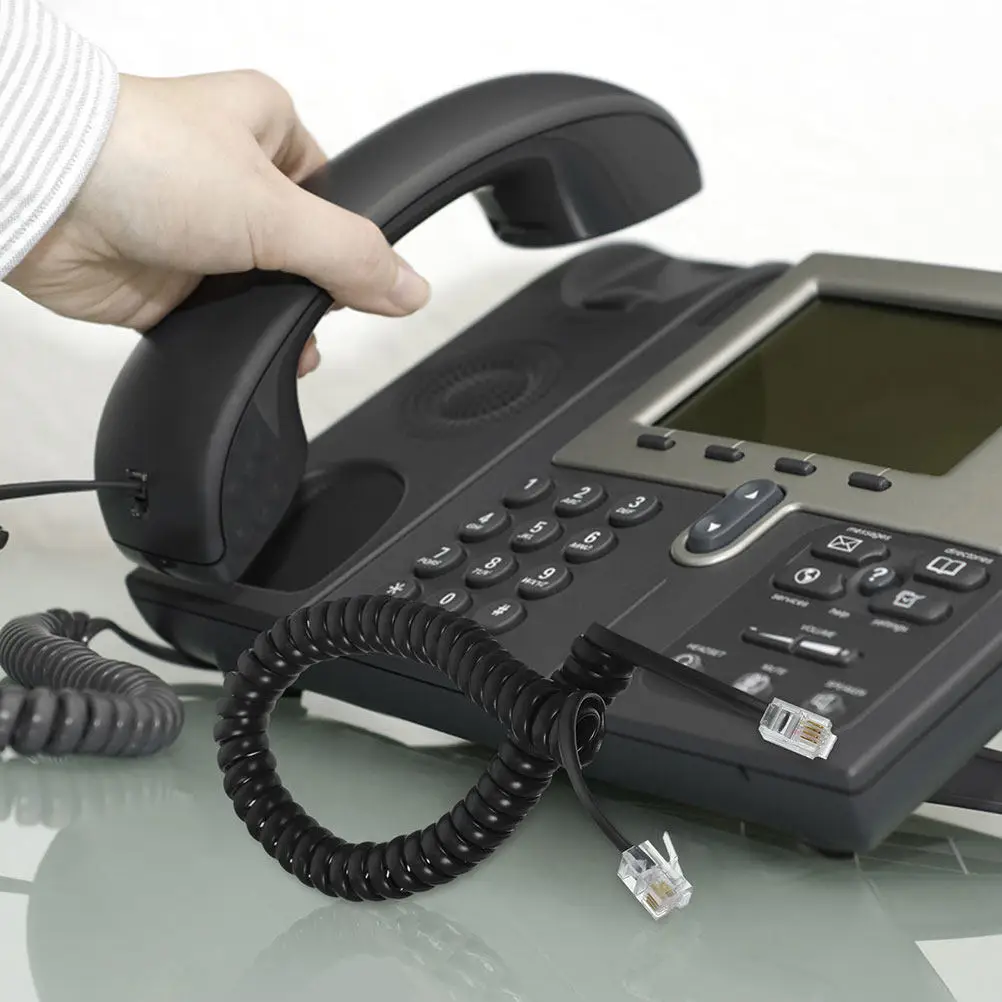 3Pcs Coiled Telephone Cord Phone Cable Stable Transmission Lightweight Landline Phone Cord Coiled Cords for Telephone