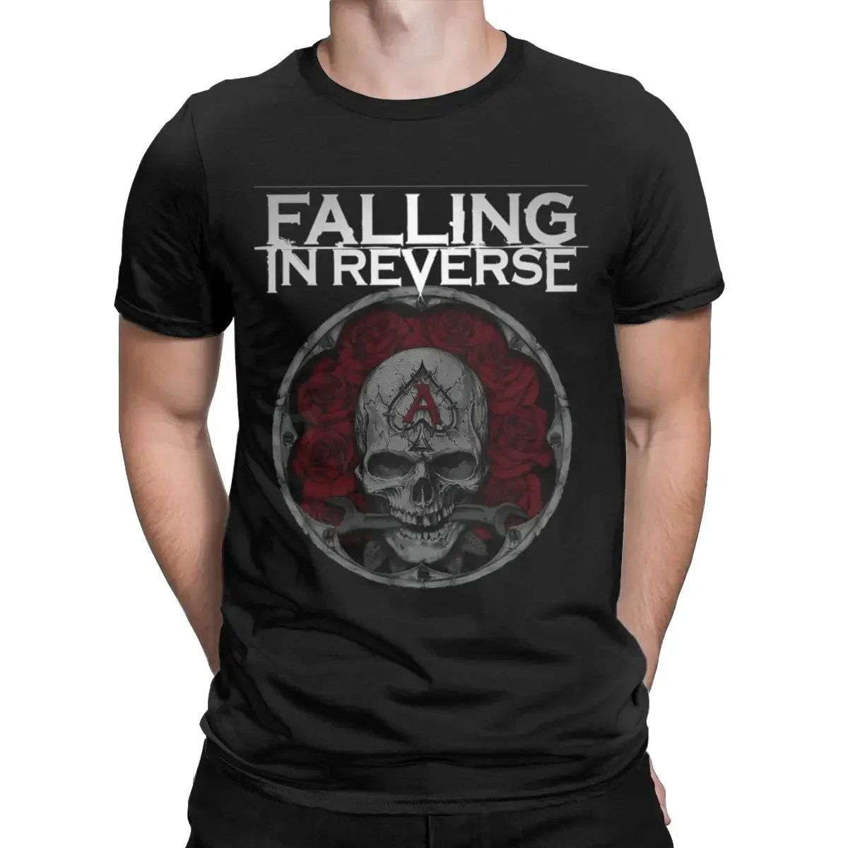 Men T-Shirt Falling In Reverse Rock Unique Pure Cotton Tee Shirt Short Sleeve T Shirt Round Collar Clothing Gift Idea