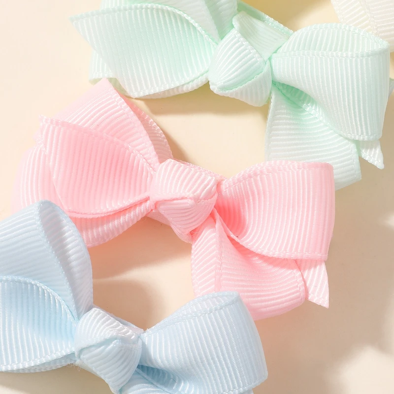 16 قطعة/المجموعة لطيف الملونة الشريط فيونكات شعر مقاطع للطفل الفتيات اليدوية Bowknot دبوس الشعر المشابك أغطية الرأس إكسسوارات الشعر