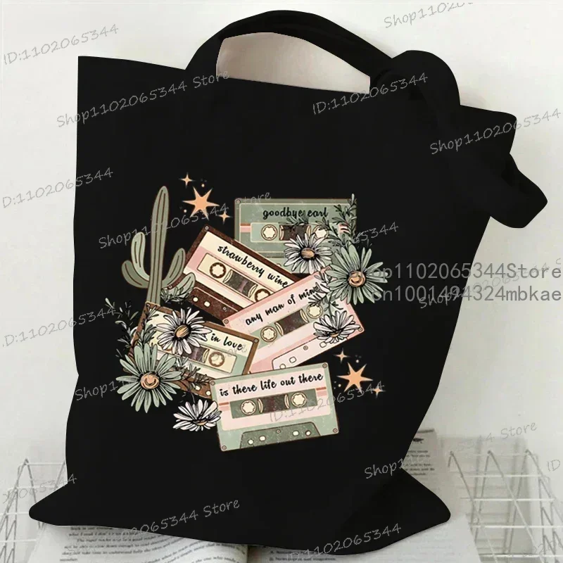 Torba na ramię w stylu boho w kwiaty Vintage Plant Shopper Handbag Fashion Canvas dla kobiet Girls Student Graphic Flower Shoulder Bag — zdjęcie 4