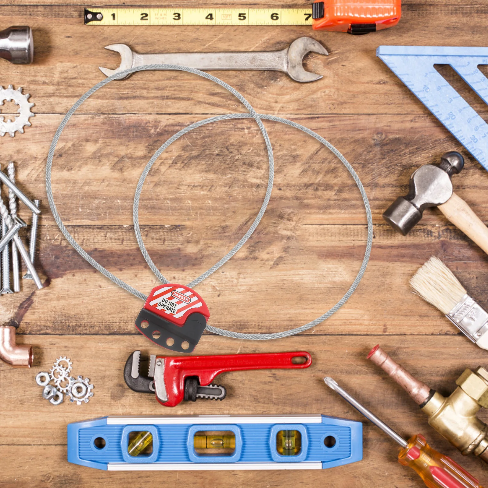 1.8 متر قفل أمان 6 مللي متر سميكة الفولاذ المقاوم للصدأ الفينيل المغلفة قابل للتعديل لوتو لقفل محطات Tagout أقفال كابل الفولاذ المقاوم للصدأ