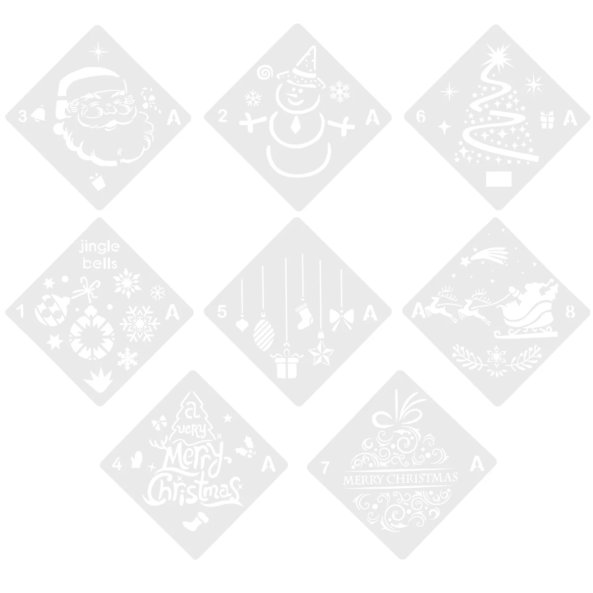 

8 Pcs DIY Wood Metal Xmas Stencils Template Christmas Xmas Template Christmas Stencils Decor Safe Kids Project