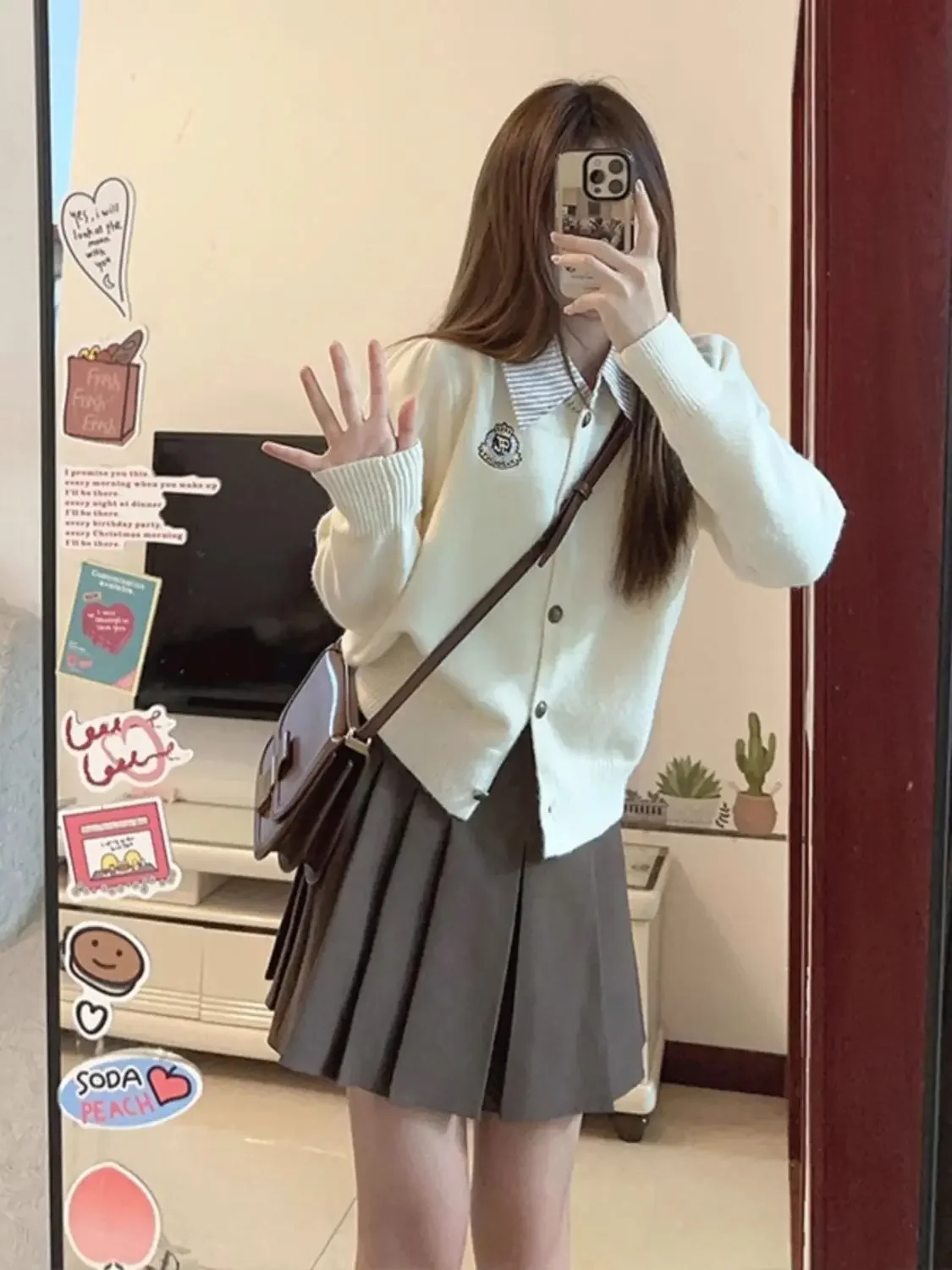 Autunno nuovo coreano studentessa giacca gonna a pieghe set uniforme giapponese abiti scolastici per ragazze set maglione e gonna