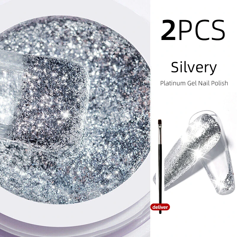 Neue Glitter Gel Polnische Shiny Platin Nagel Gel 5ml Nail art Blinkende Weg Tränken UV Semi Permanent Hybrid Vernis lack Lack