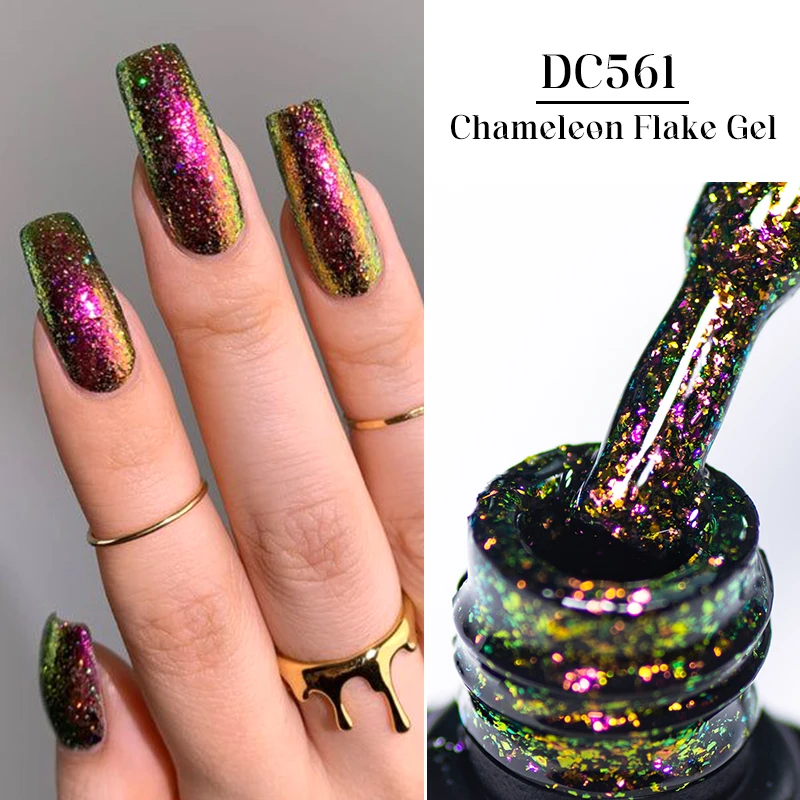 MTSSII 7ml Chameleon Flake Gel Nail Polish Sparkling Glitter Gel Polish Semi Permanent UV Gel Soak Off Nail Art Varnish Manicure