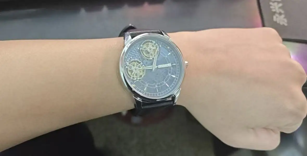 Jindian Fashion Tourbillon Men's Business Perspective Hollow Mechanical Watch Sapphire Mirror Watch