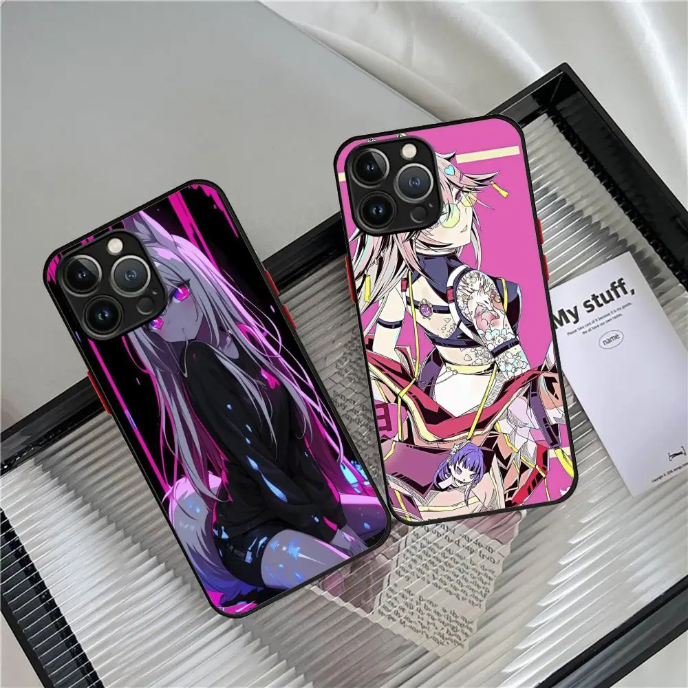

Cute cat girl Phone Case For iPhone 15 Pro Max 14 13 12 11 X XR XS XSMAX 8 7 Plus Skin Feel Scrub case