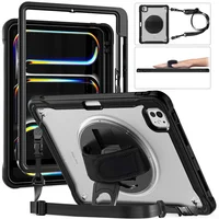 Para iPad Pro 11 12,9 13 pulgadas 2024 funda a prueba de golpes iPad Air 11 4th 5th 10 10th 10,9 10,2 9/8/7th 11th Generation funda + correa