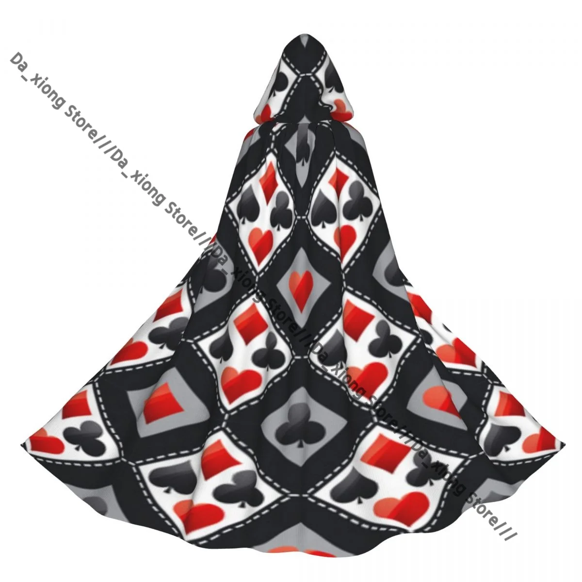 

Witch Long Hooded Robe Poker Background Halloween Cloak Cosplay Costumes for Adult