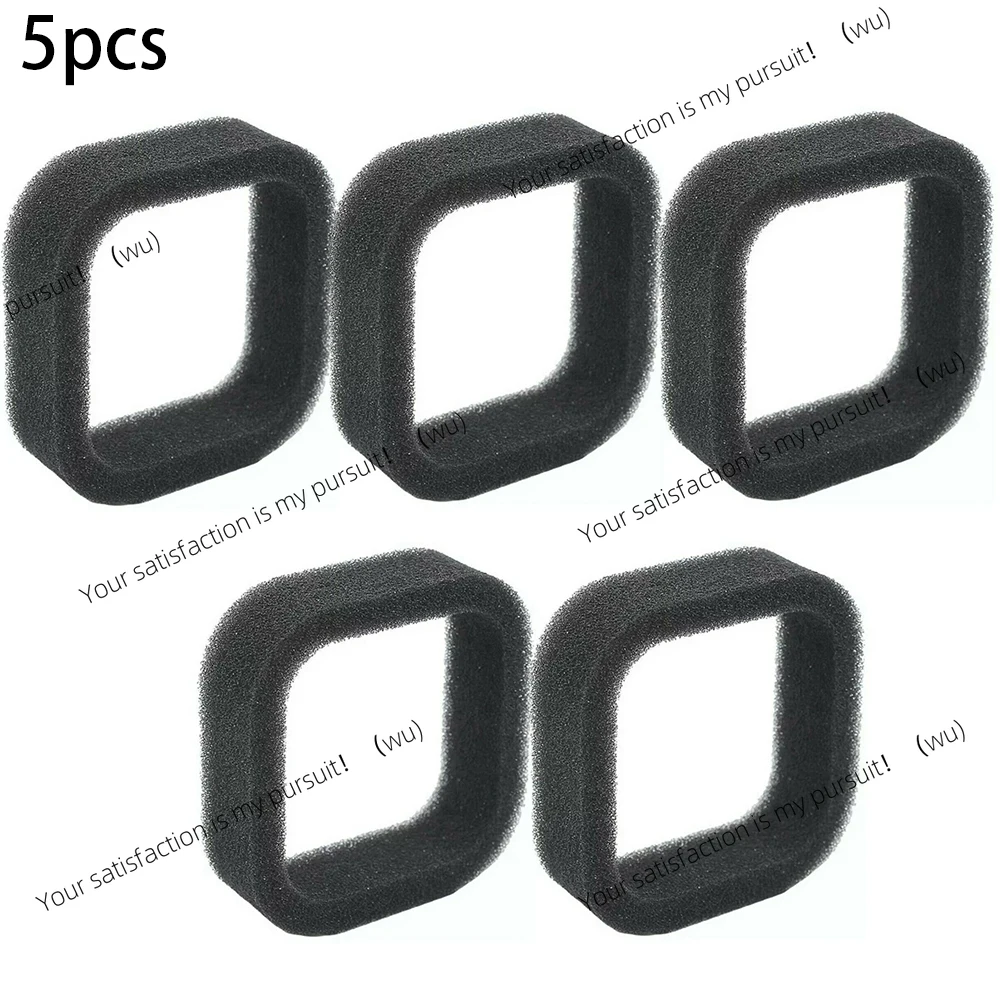 5pcs Black Air Filter Filter Sponge Garden Power Tools Accessories Lawn Mower Trimmer Strimmers Replacement Parts 50mm X 43mm