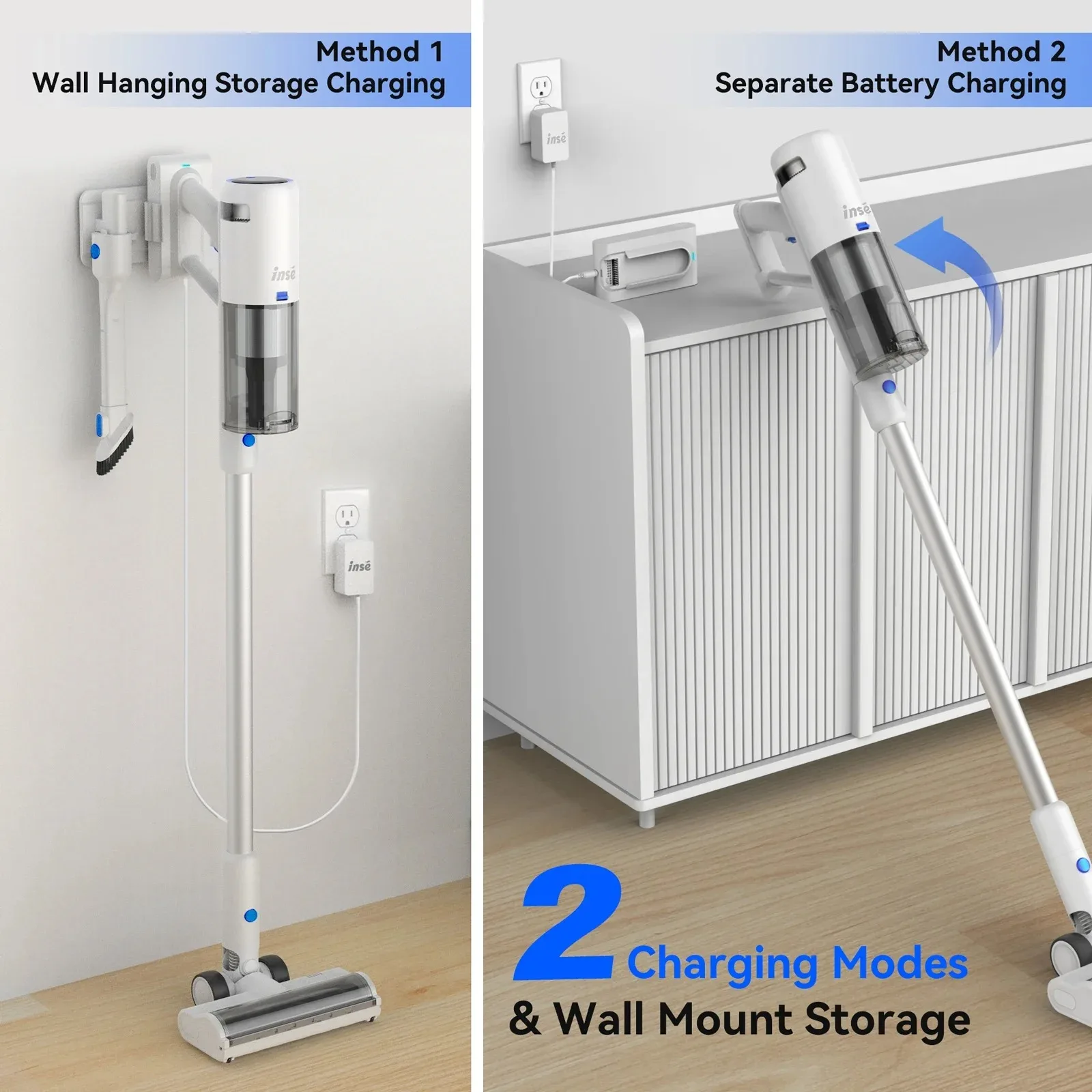 INSE V120 Cordless Vacuum Cleaner 30Kpa Suction for Effective Cleaning 60 minutes Long Runtime with LED Display Wireless Cleaner