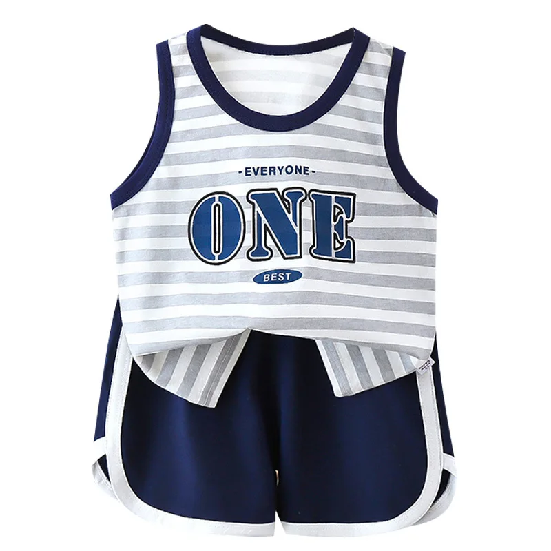 Children\'s Vest Set Pure Cotton Summer New Baby Sleeveless Clothes Boys Shorts Girls Clothing Children\'s Clothing