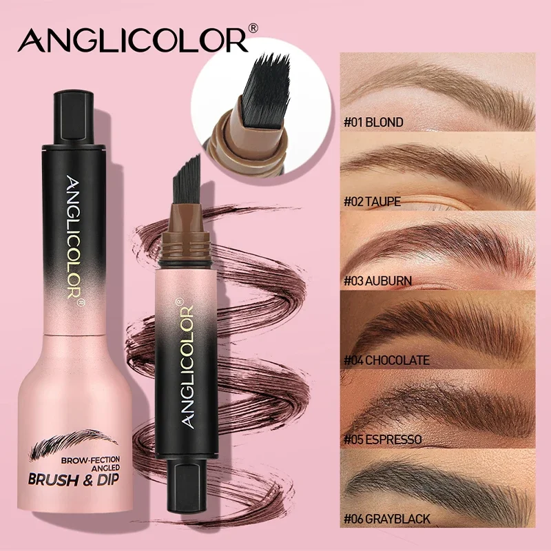 ﻿  Liquid Microblading Eyebrow Pen,Square Angled Eyebrow Brush Hair-Like Strokes Easy To Color Brow Shaping Outlining Filling