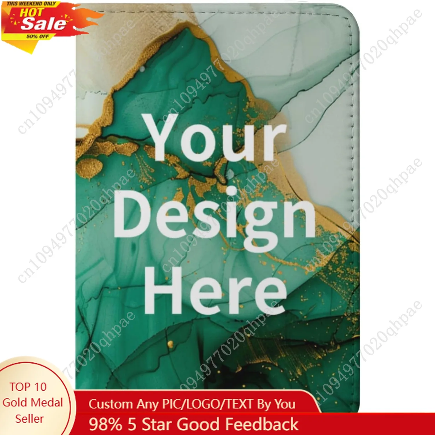 

Personalized Passport Holder - Custom Photo/LOGO/Text Leather Travel Wallet Gifts for Travelers