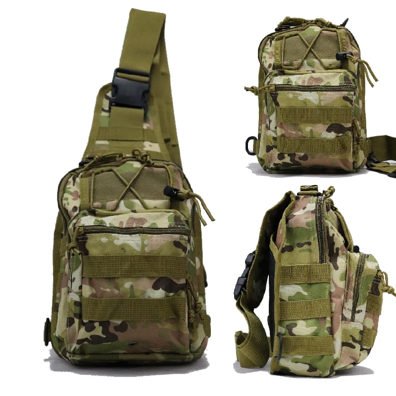 Bolsa de ombro tática ao ar livre, bolsa de ombro esportiva para caminhadas ao ar livre, molle exército, acampamento, caça, pesca, bolsa de peito