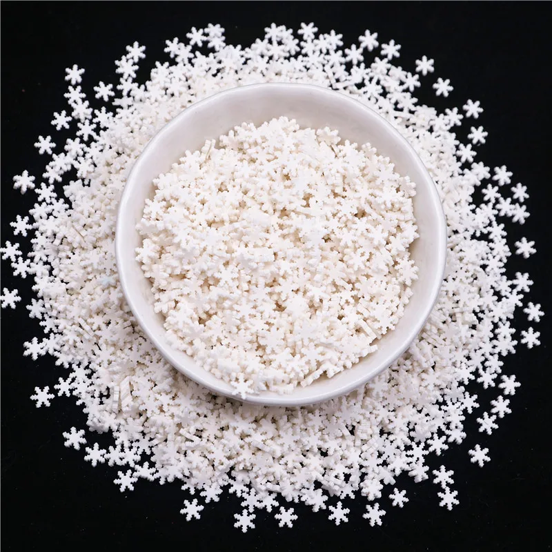 5mm mieszane Xmas Snowfake plastry boże narodzenie glina polimerowa zraszacze miękka glina paznokci Shaker DIY Craft Slime kryształ wypełniacz