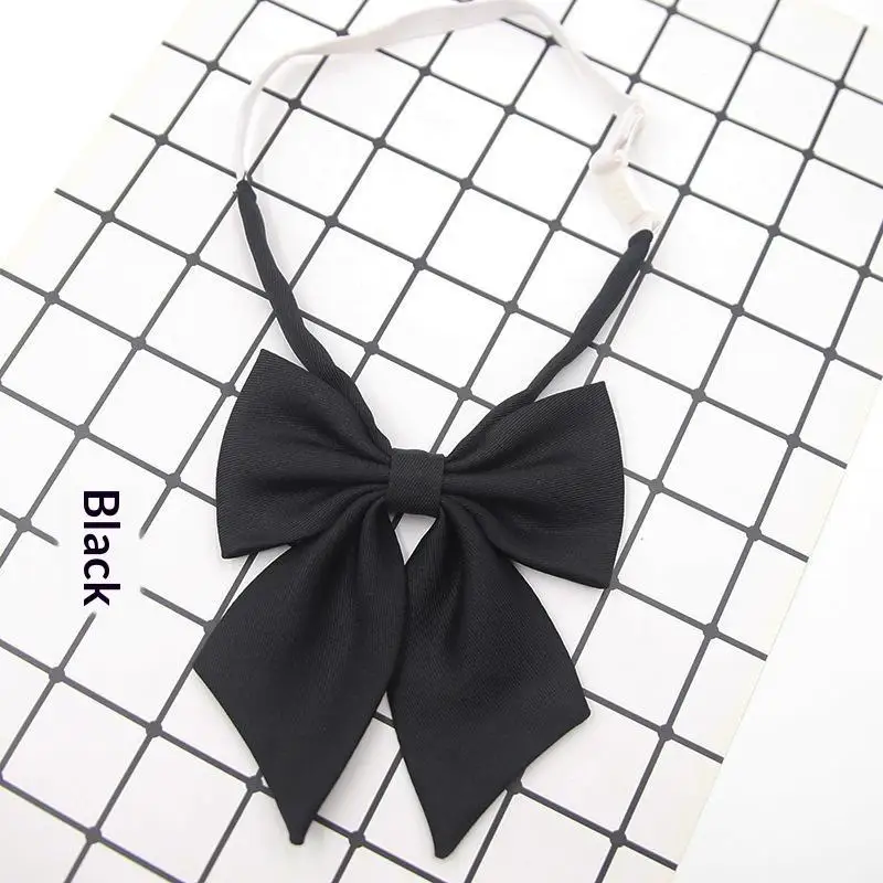 JK Cotton Bowties 13cm Wide Solid Pink Blue Black Butterfly Necktie for Casual Uniform Outfits