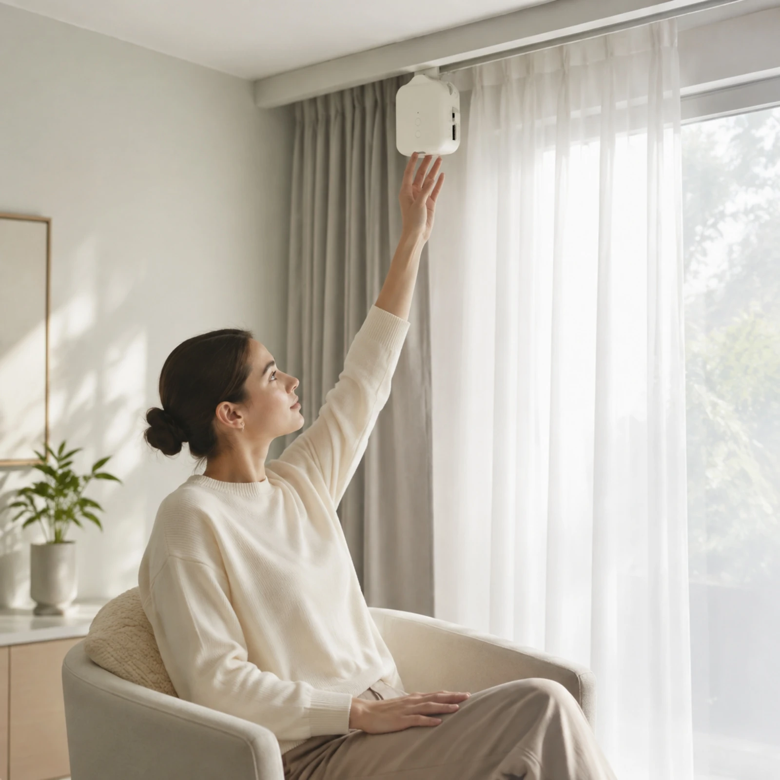 Second-Generation Electric Curtain Assistant Compact Curtain Automation Device with Controller Control Cordcomplimentary