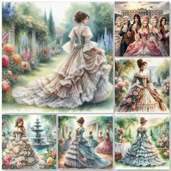 5D DIY New Diamond Painting Art Princess Rose Scenery Cross Stitch Kit Diamond Mosaic Embroidery Home Decor Gift