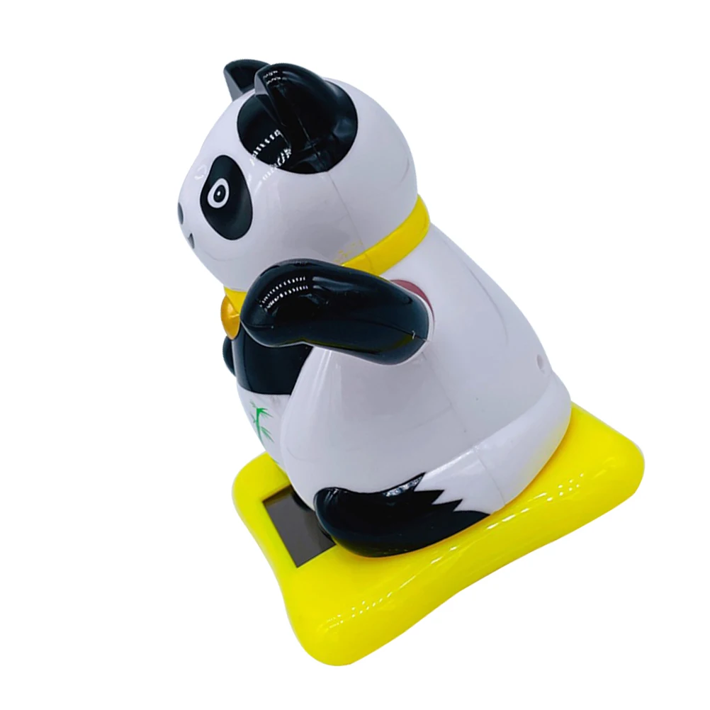

Adorable Panda Car nament Solar Powered Dashboard Decorations Bobblehead Figurines Sturdy Materials Creative Design Automatic