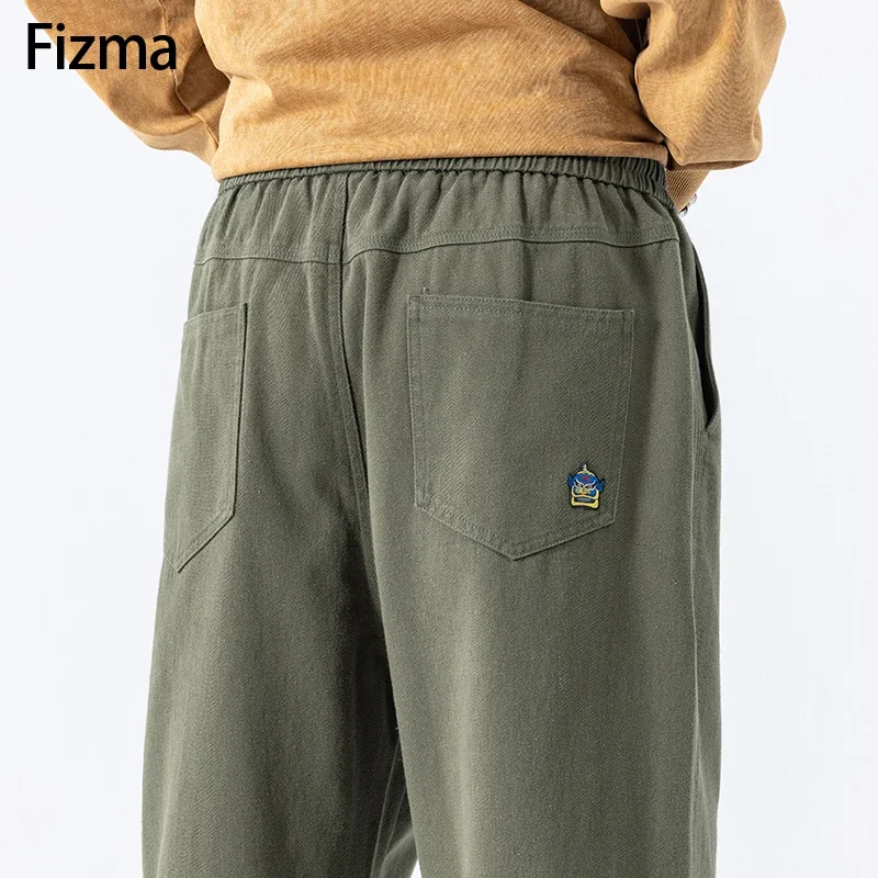 Fizma เสื้อผ้าผู้ชาย 4 สีคลาสสิกฤดูใบไม้ร่วง Casual VINTAGE Cargo กางเกงแฟชั่น Baggy กางเกงชายกางเกงผ้าฝ้ายสําหรับชาย