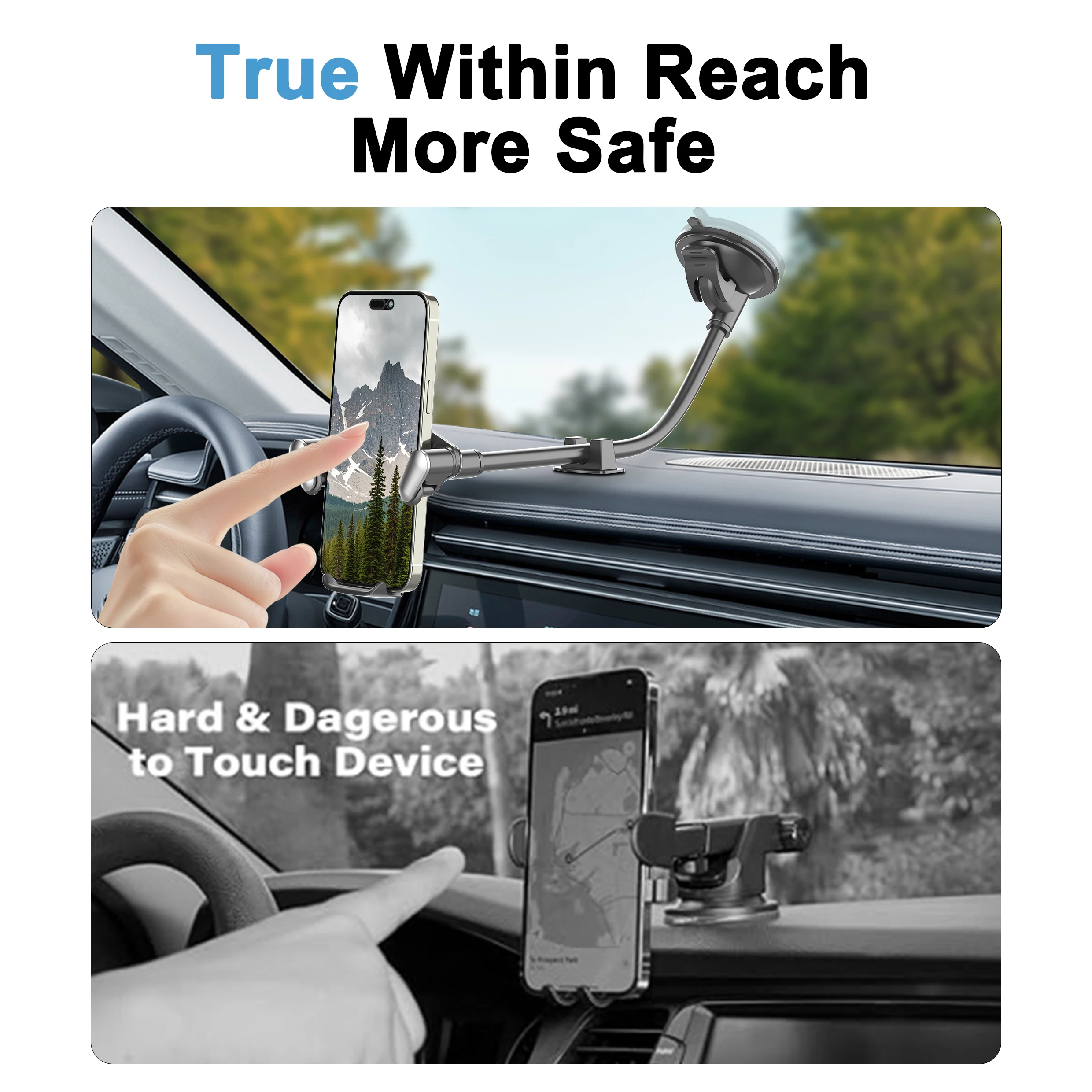 LRBH Auto-Handyhalterung | Hochleistungs-Antivibrationsgerät mit Einhandbedienung | Universell für iPhone 17-14 & Alle Smartphones – Detail 8