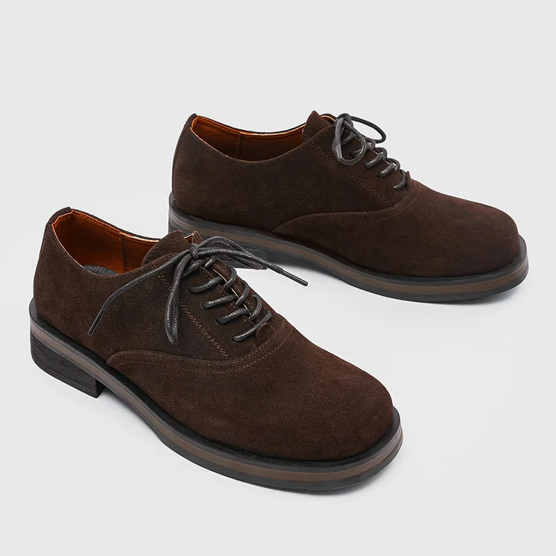 

High Quality Mens Shoes 2026 New Retro Derby Boots British Style Comfortable Increase Height Non-Slip Casual Leather Ankle Boots