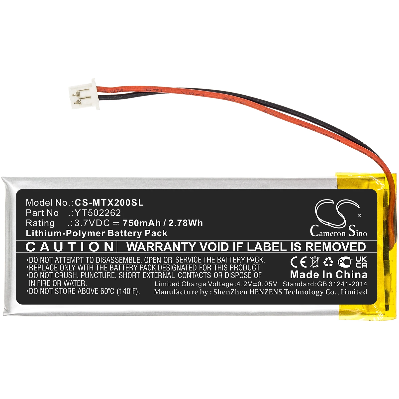 Cameron Sino 750mAh Battery For Midland BTX2 Pro YT502262